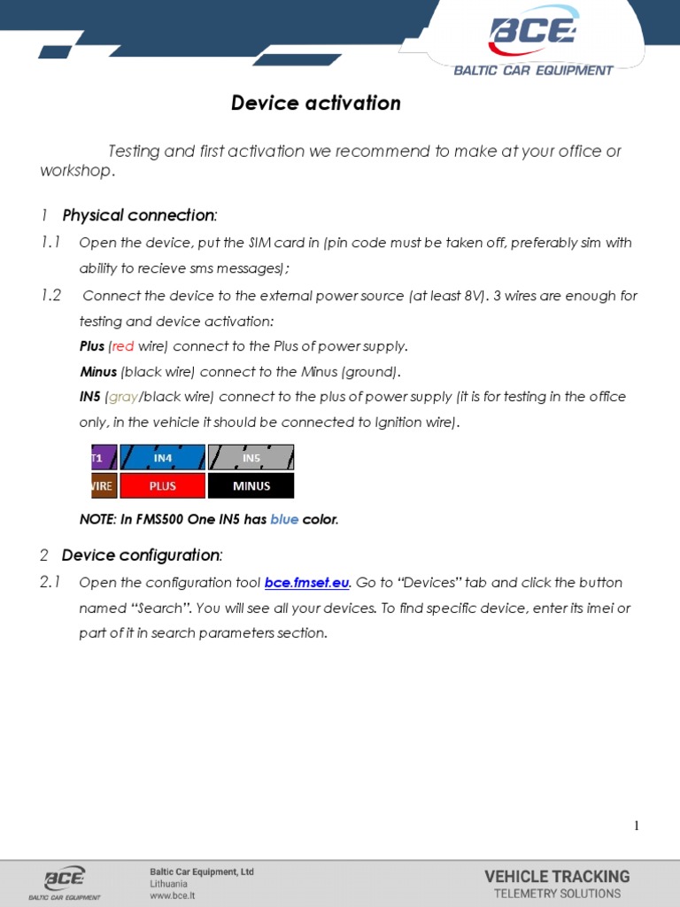 FMSET Device Activation Guide | PDF