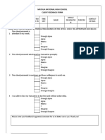 Maysua National High School Client Feedback Form