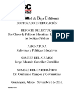 ACTIVIDAD 2 Reporte de Lectura Reformas y Políticas Educativas