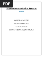 Digital Communication Systems: Name:D.V.Sahithi REGNO:18BEC2011 SLOT:L29+L30 Faculty:Prof - Velmuragn.T