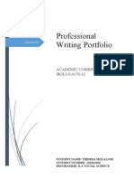 Professional Writing Portfolio: Academic Communication Skills/Acs112