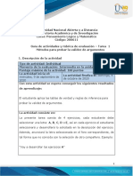 Guia de actividades y Rúbrica de evaluación - Unidad 1 -Tarea 1 - Métodos para probar la validez de argumentos