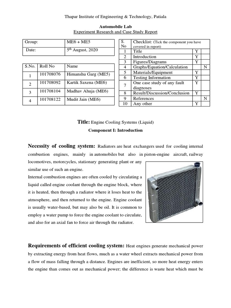 Engine Cooling System Download Free Pdf Radiator Pump