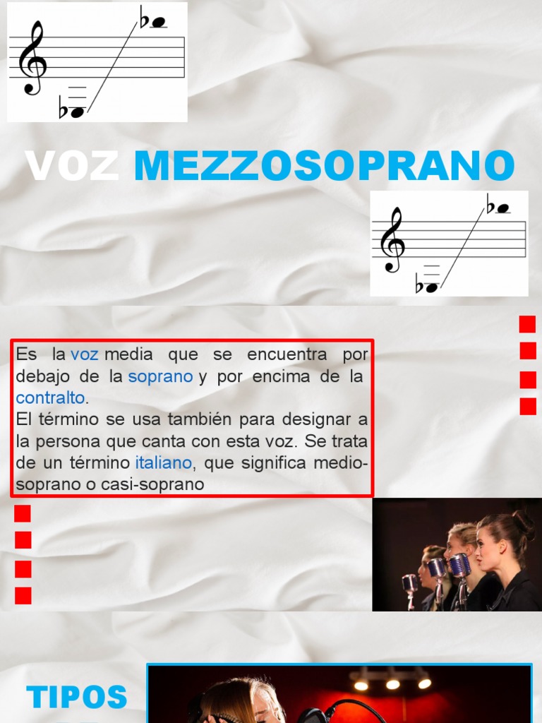 Características de la voz mezzosoprano | PDF | Música vocal ...