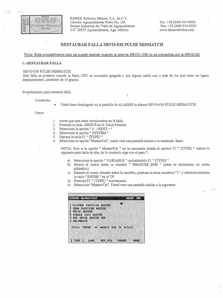 Procedimiento SRVO038 Pulse Mismatch PDF
