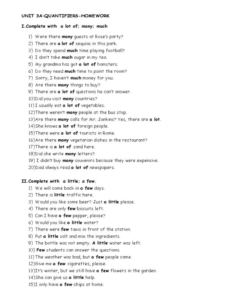 Quantifiers Homework Practice | PDF | Home & Garden | Art