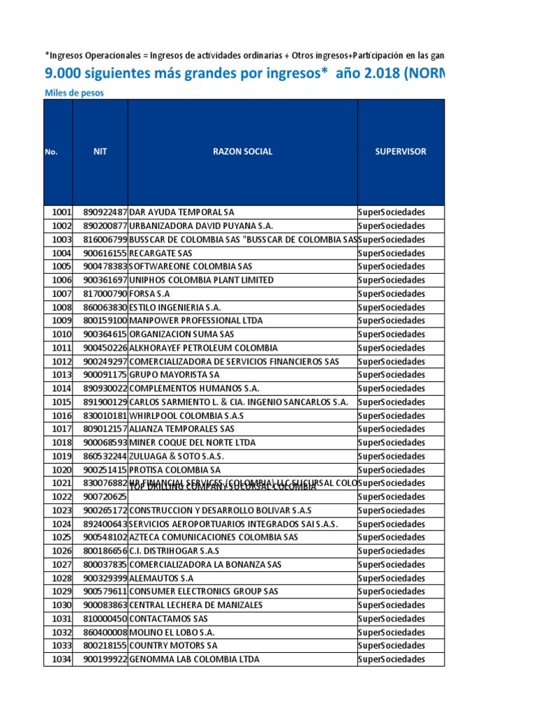 Ranking 9000 Empresas Siguientes Mas Grandes | PDF | Empresas 