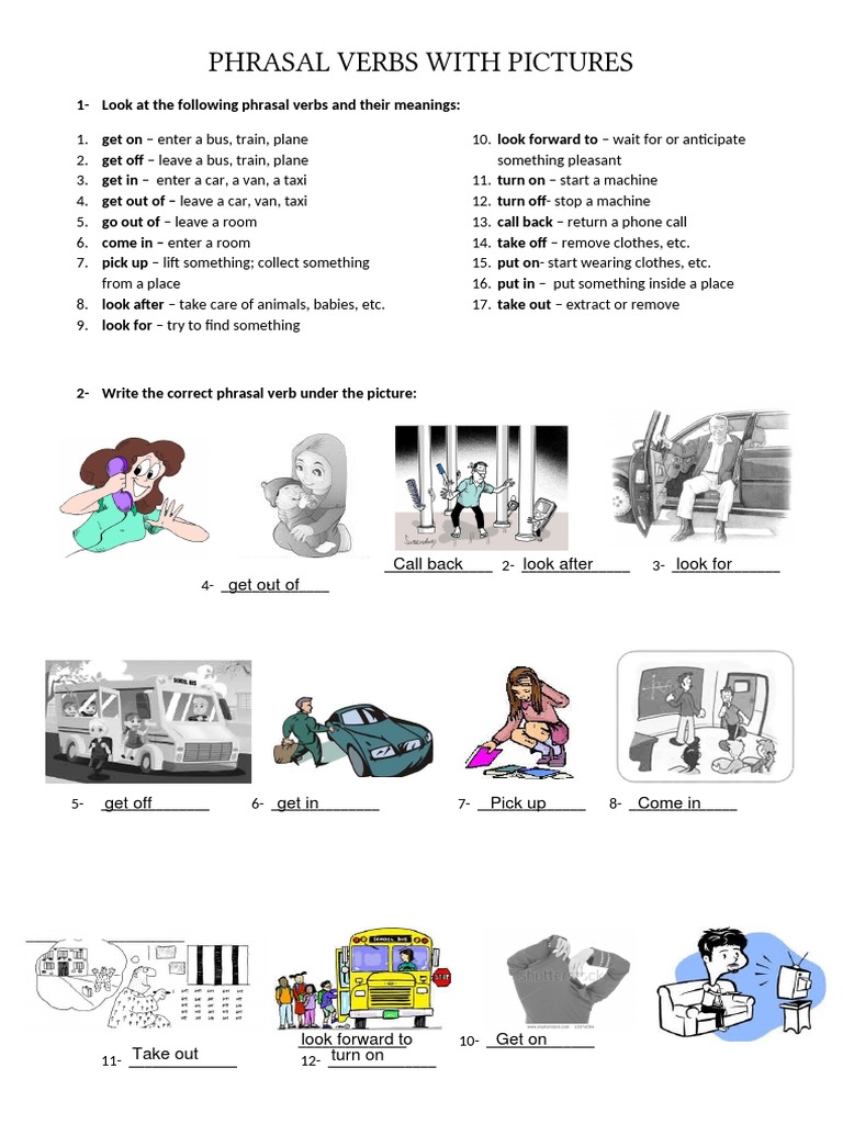 Illustrated Phrasal Verbs Guide | PDF | Linguistic Typology ...