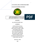 PROCESO PRODUCTIVO Y USOS DE METALES FERROSOS y NO FERROSOS