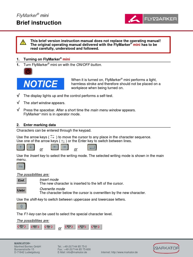 FlyMarker Mini Brief-Instruction English V1 | PDF | Cursor (User ...