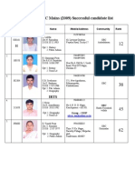 UPSC Successful Candidate 2009-10 2