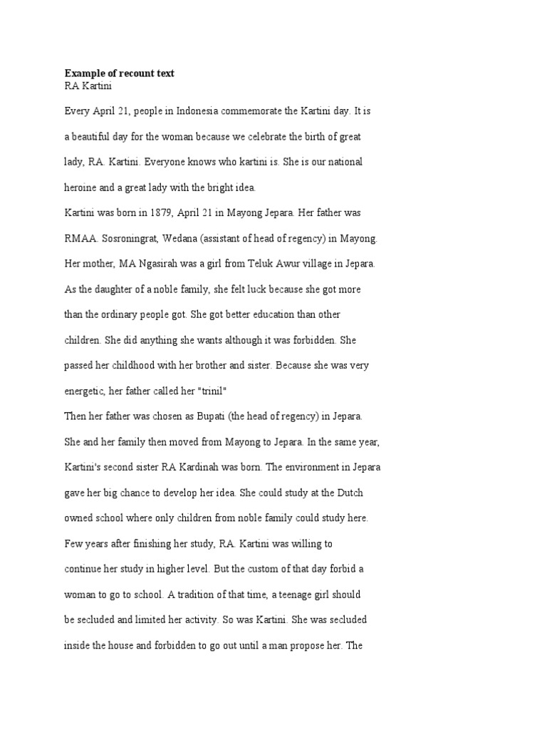 Example of Recount Text | PDF