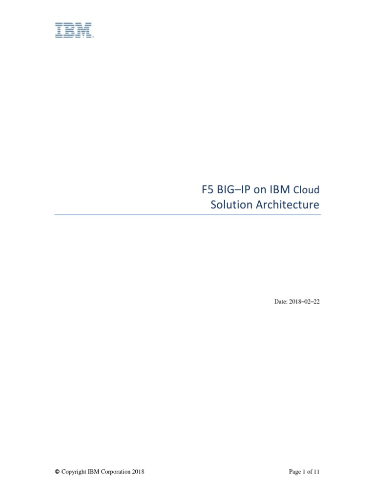 F5 Big-Ip On Ibm Solution Architecture: Cloud | PDF | Cloud Computing ...