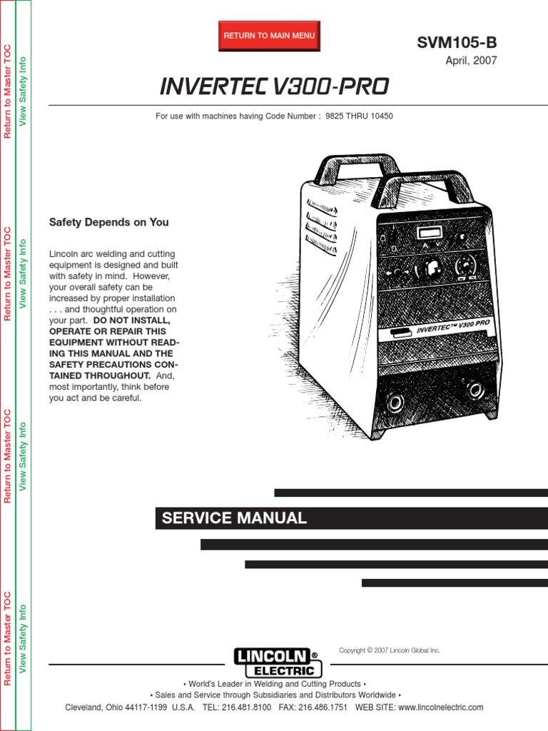 Invertec V300Pro SVM105B PDF Welding Construction