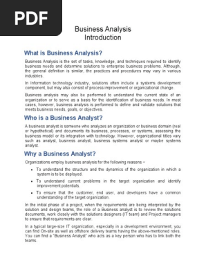 Business Analysis