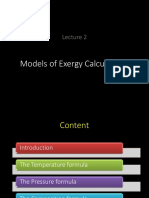 Models of Exergy Calculations