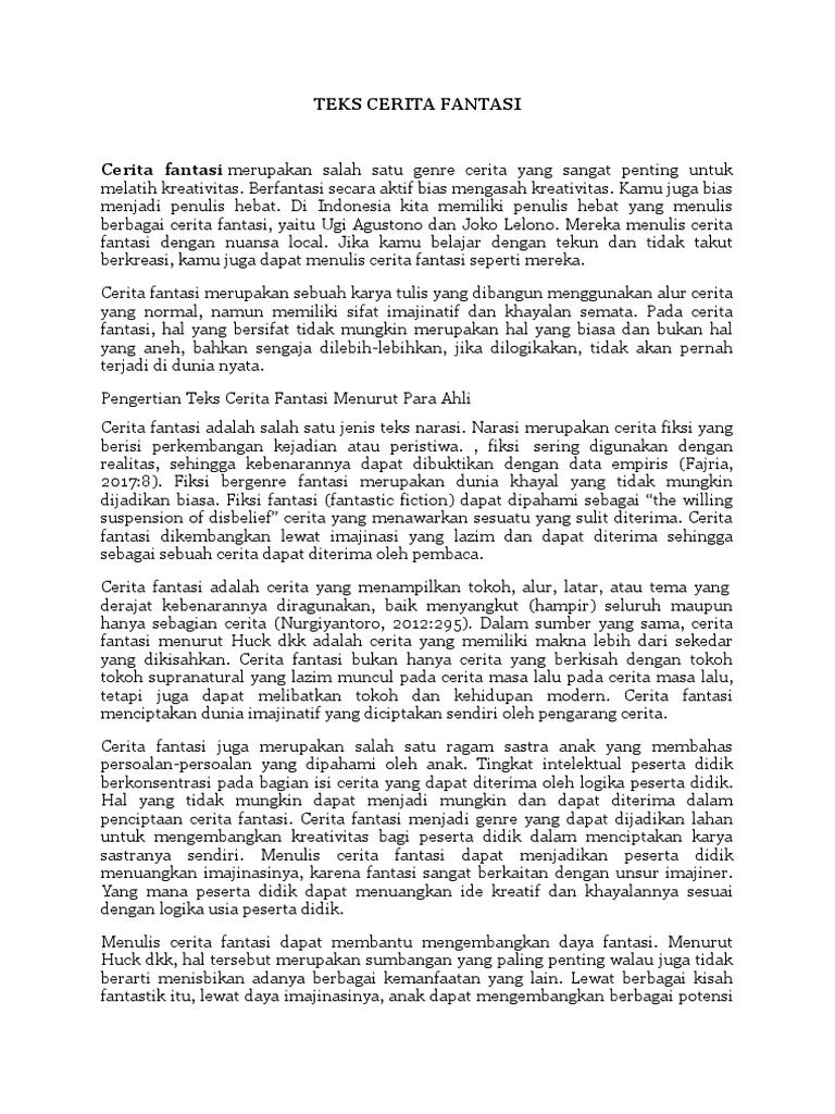 Materi 2 Bin Kelas 7 Teks Cerita Fantasi Pdf