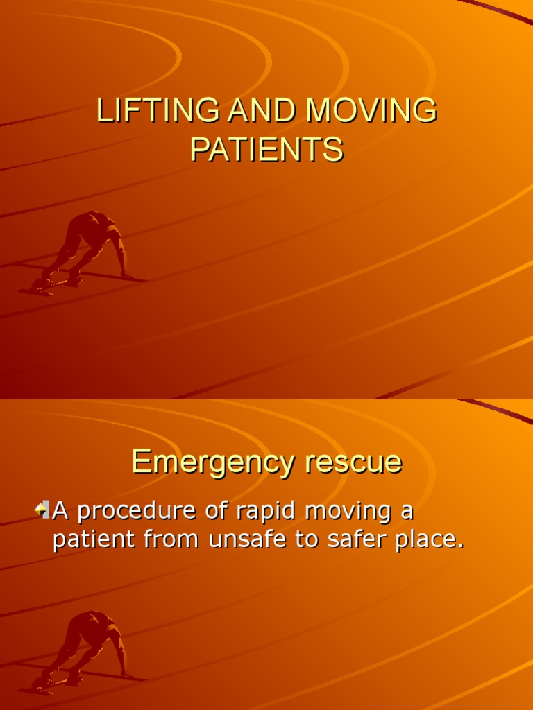 Lifting and Moving Patients PDF Hand