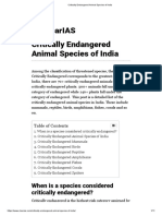 Critically Endangered Animal Species of India