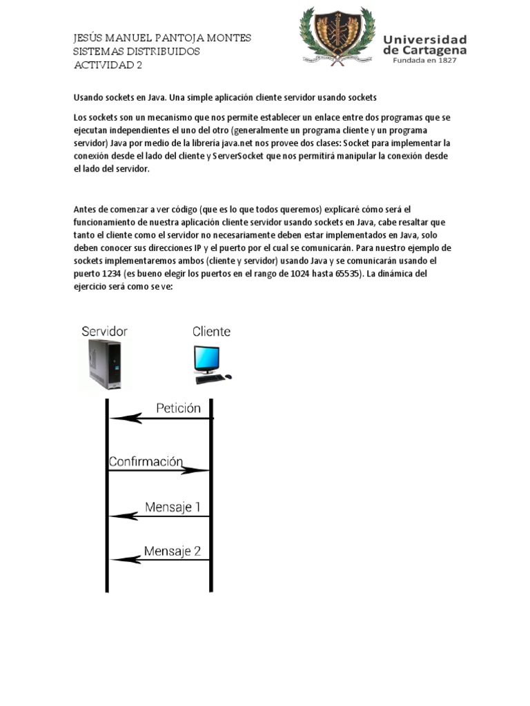 Actividad #2 | PDF | Zócalo de red | Java (lenguaje de programación)