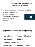 MEPC-16 Strength of Materials - I Course Overview