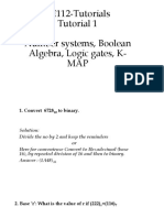 EE112-Tutorials Tutorial 1 Number Systems, Boolean Algebra, Logic Gates, K-MAP
