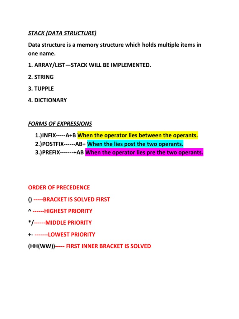 Stack (Data Structure) | PDF