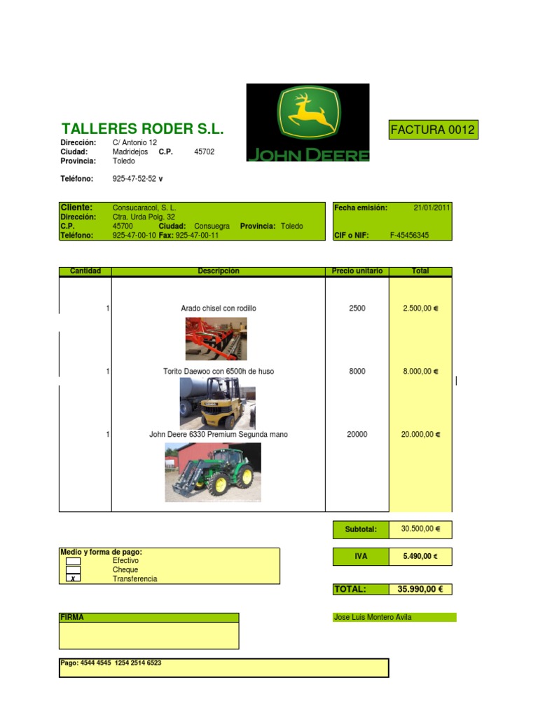Factura Tractor | PDF