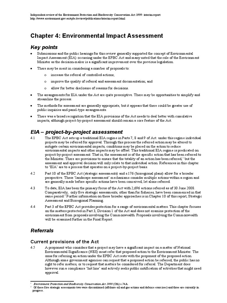 Chapter 4: Environmental Impact Assessment: Key Points | PDF ...