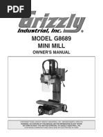 MODEL G8689 Mini Mill: Owner'S Manual