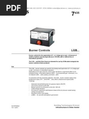 Siemens Lgb Burner Control Fisa Tehnica 7435 Energy And Resource Technology Engineering