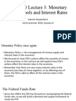 Econ 160 Lecture 3: Monetary Policy Tools and Interest Rates