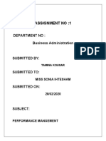 Assignment No:1: Department No: Business Administration