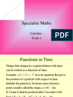 Specialist Maths: Calculus Week 1