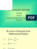 Specialist Maths: Calculus Week 5 Integral Calculus With Trigonometric Functions