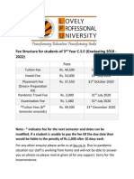 Fee Structure For Students of 3rd Year C