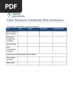 Lead EMRs Business Continuity Plan Guidelines