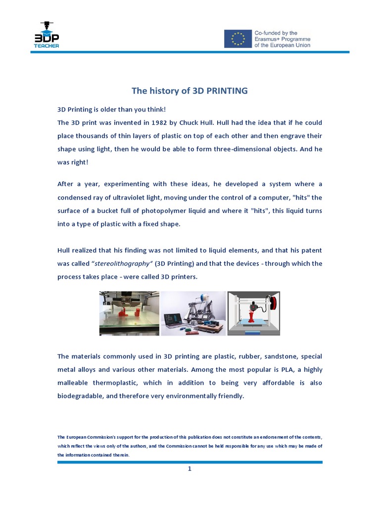 History and Uses of 3D Printing | PDF | 3 D Printing | Printing