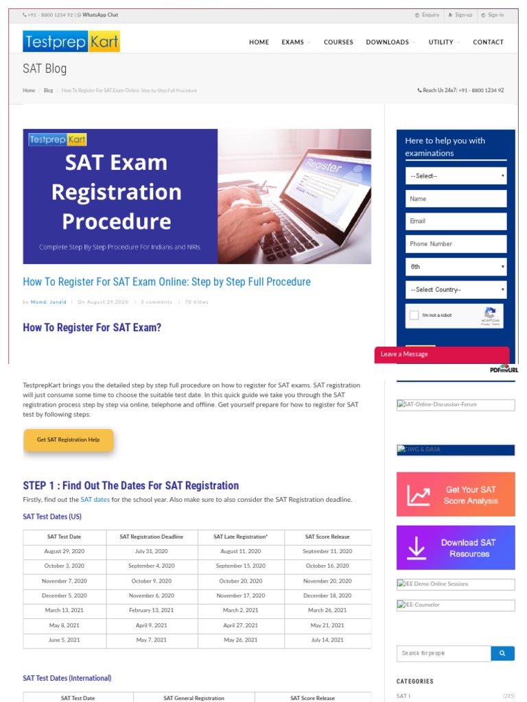 SAT Blog How To Register For SAT Exam Online Step by Step Full