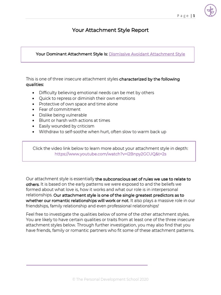 Understanding Dismissive Avoidant Attachment | PDF | Attachment Theory ...