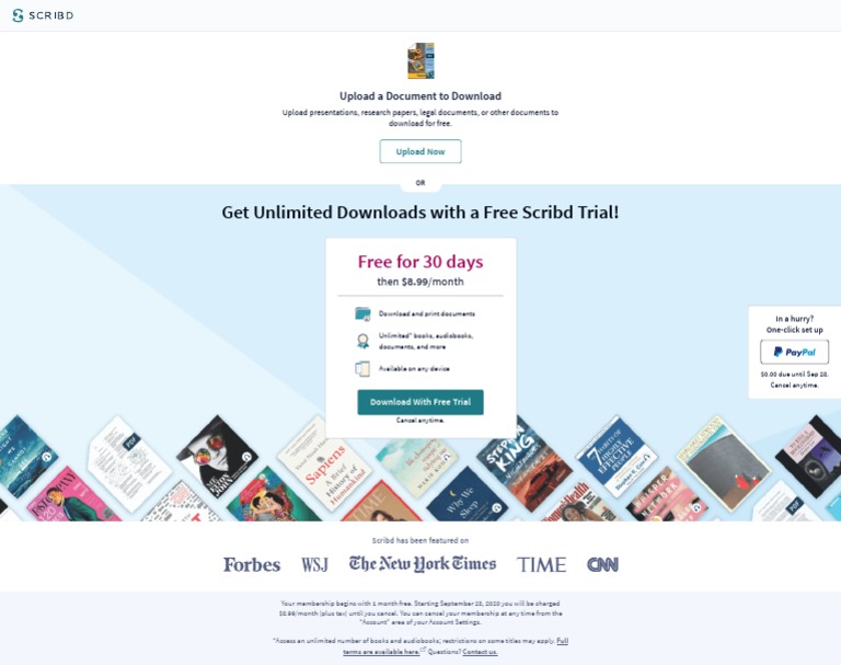 Scribd 30-Day Free Trial Details | PDF