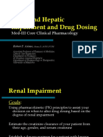 Renal and Hepatic Impairment and Drug Dosing: Med-III Core Clinical Pharmacology