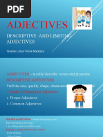 Adjectives - Desciptive and Limiting