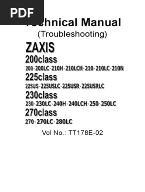 Hitachi ZX200-1 Technical Manual | PDF | Personal Protective