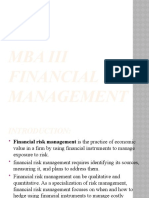 Mba Iii Financial Risk Management