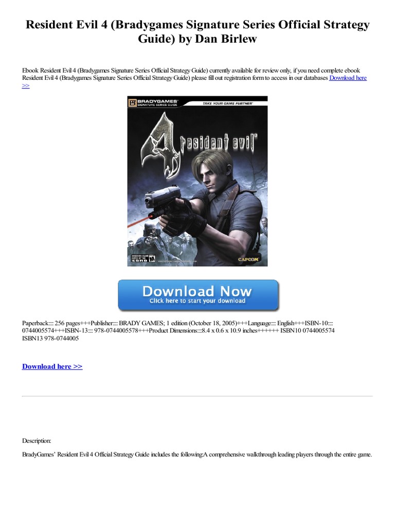Guide De Stratégie Bradygames Signature Series - Resident Evil (2012, Bon état)