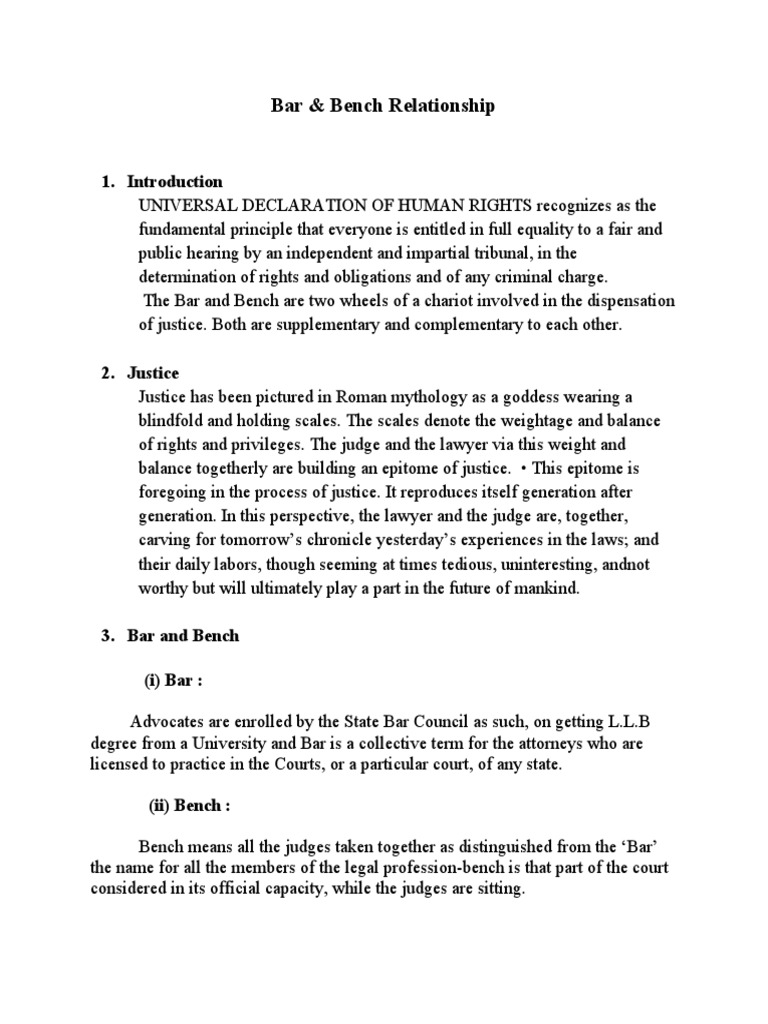 Bar & Bench Relation (Shantanu Sir) PDF Judge Lawyer