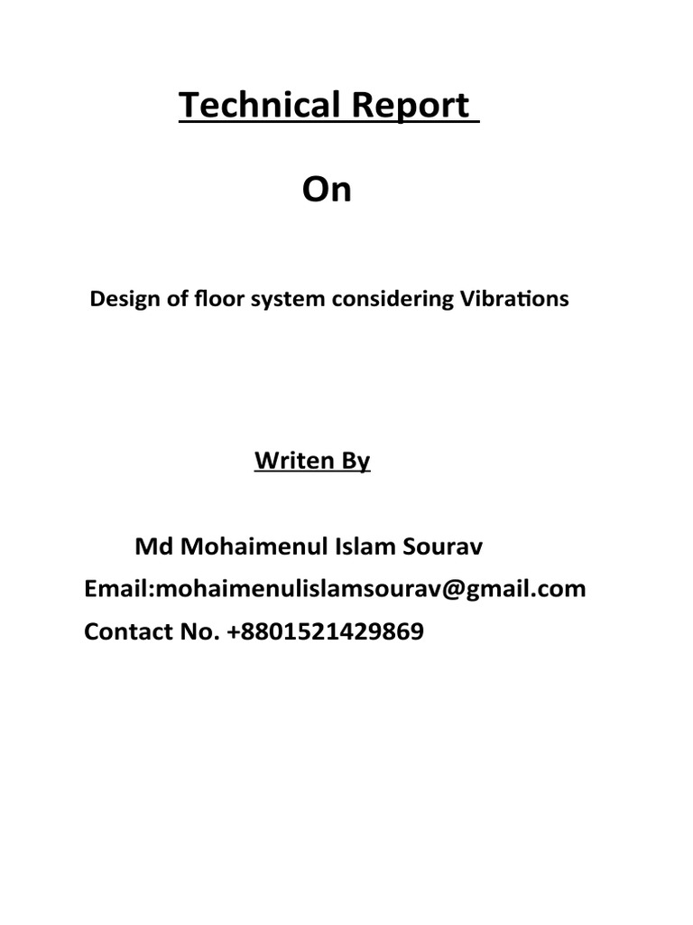 Floor System Vibration Design Report | PDF | Normal Mode | Stiffness