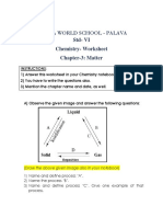 Lodha World School - Palava Std-VI Chemistry - Worksheet Chapter-3: Matter