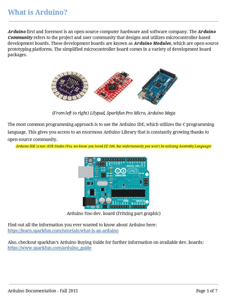 02 Intro To Arduino PDF | PDF | Arduino | Electronic Engineering